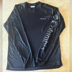 Columbia Black Long-Sleeve Logo Sleeve Performance Tee